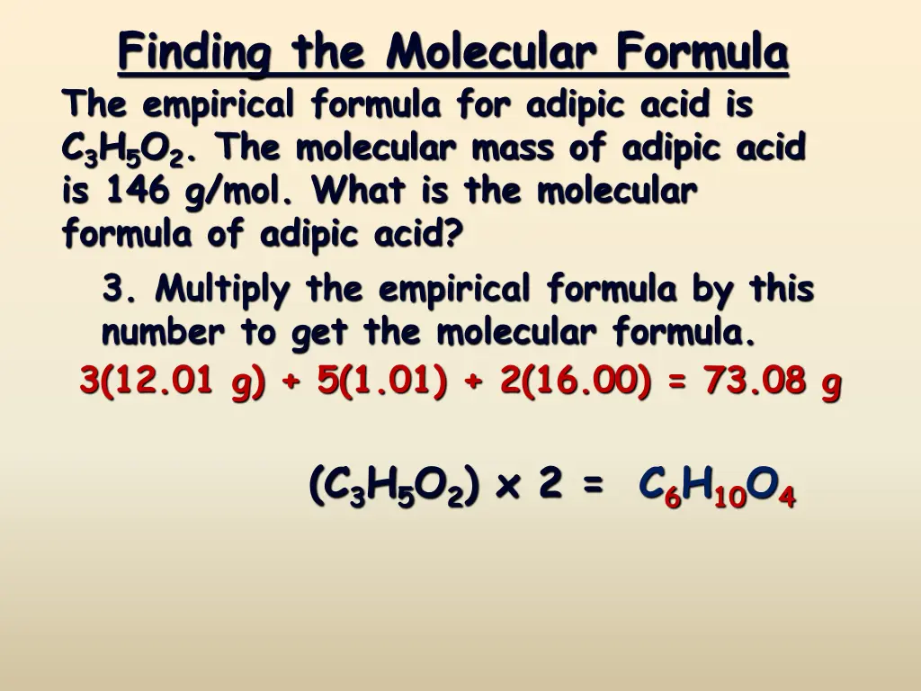 finding the molecular formula the empirical 2