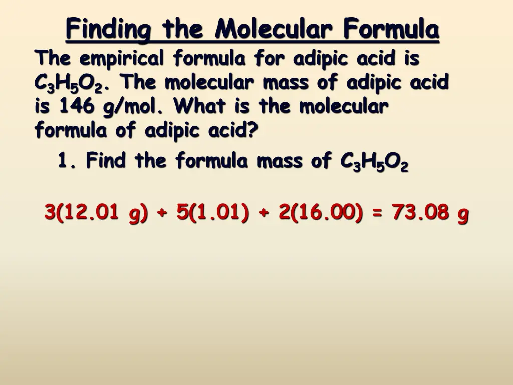 finding the molecular formula the empirical