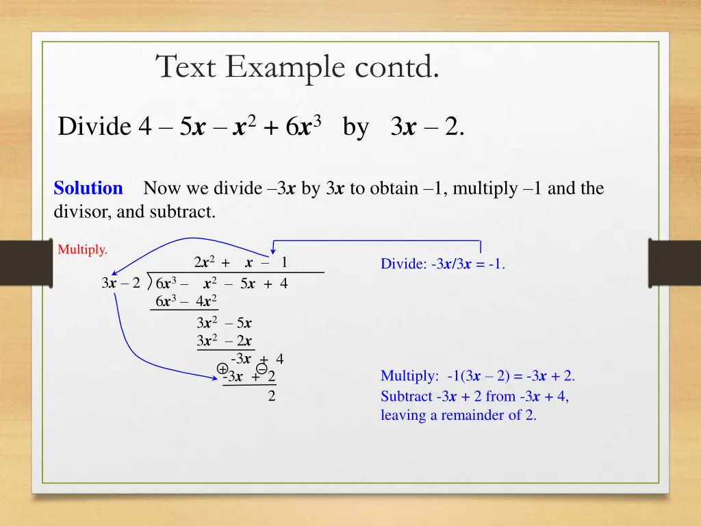 text example contd