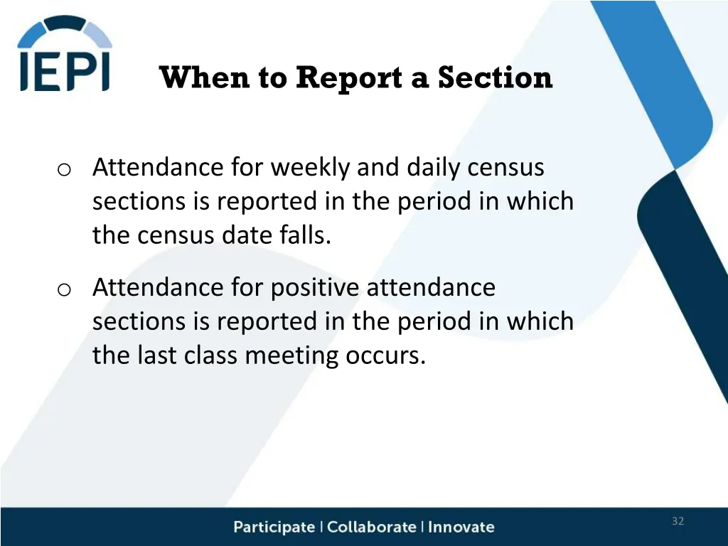 when to report a section