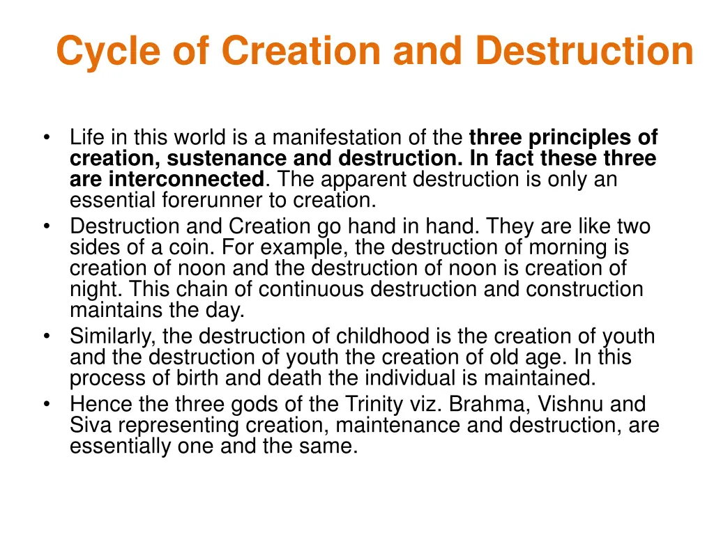 cycle of creation and destruction