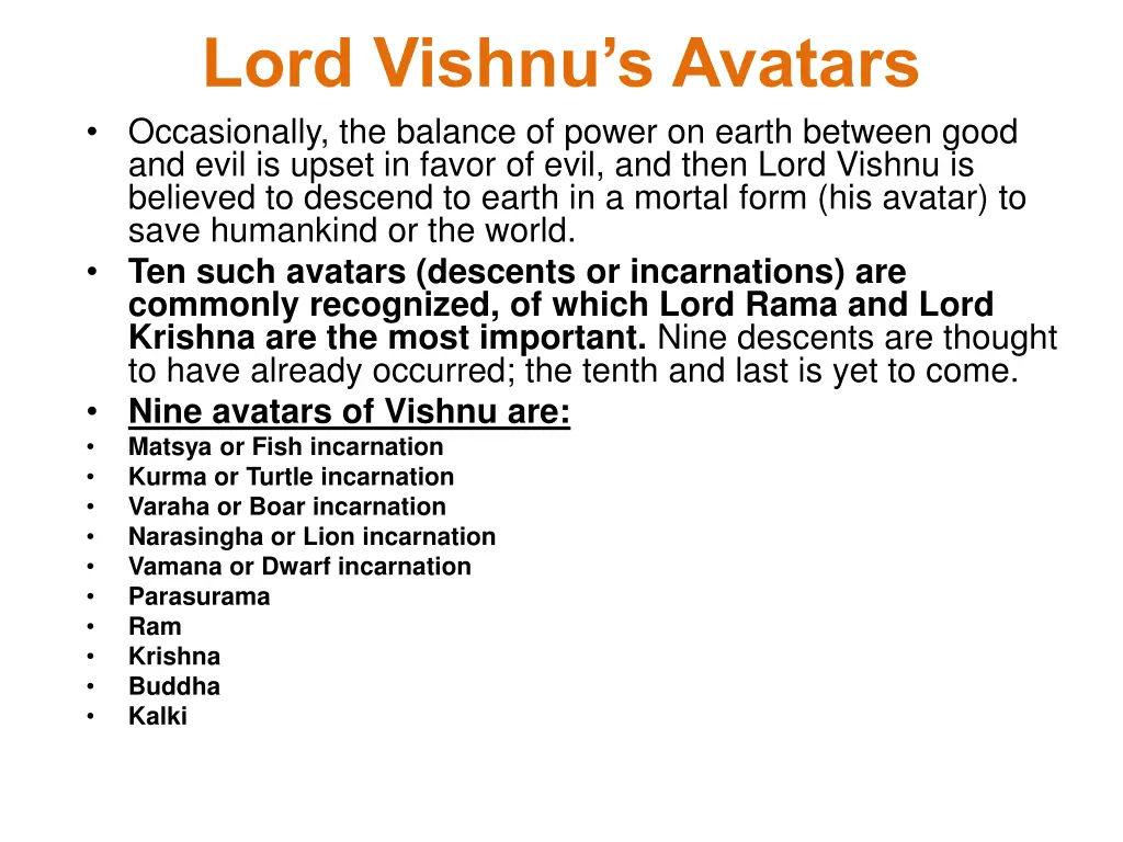 lord vishnu s avatars occasionally the balance