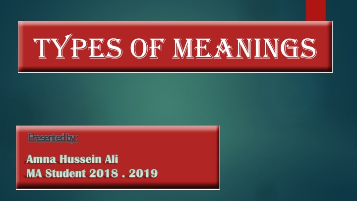 types of meanings