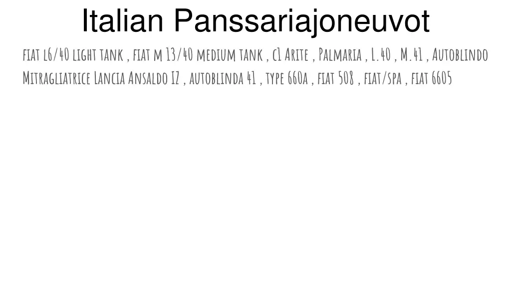 italian panssariajoneuvot fiat l6 40 light tank