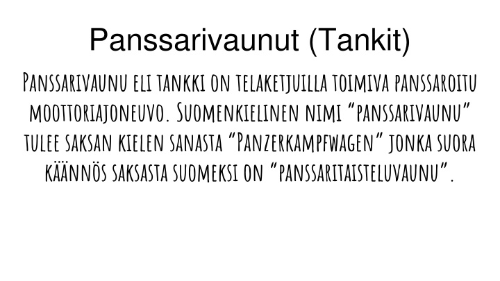 panssarivaunut tankit panssarivaunu eli tankki