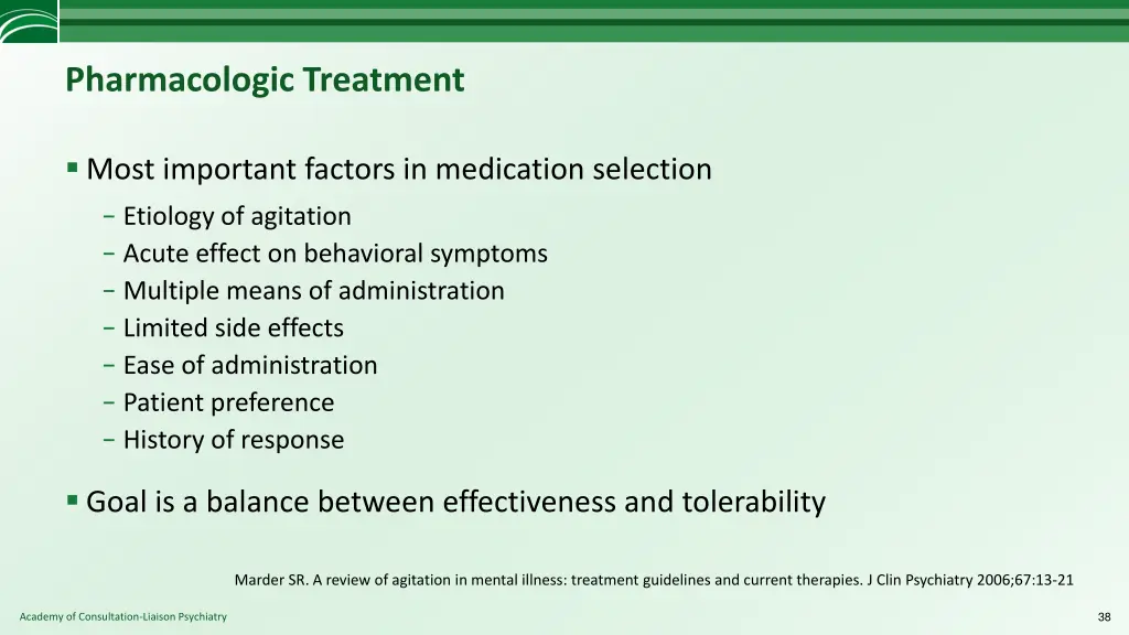 pharmacologic treatment