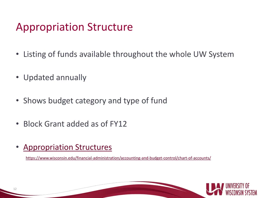 appropriation structure