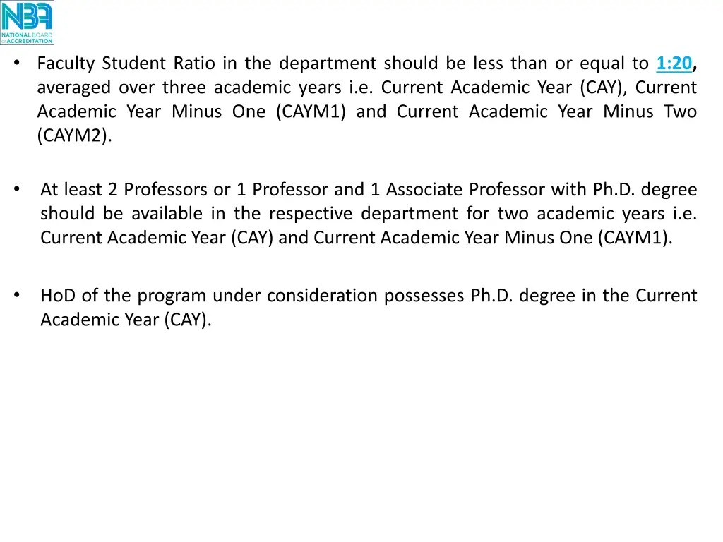 faculty student ratio in the department should