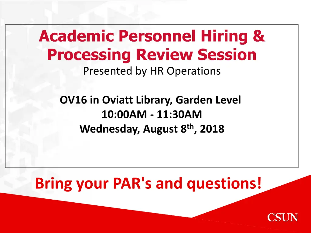 academic personnel hiring processing review