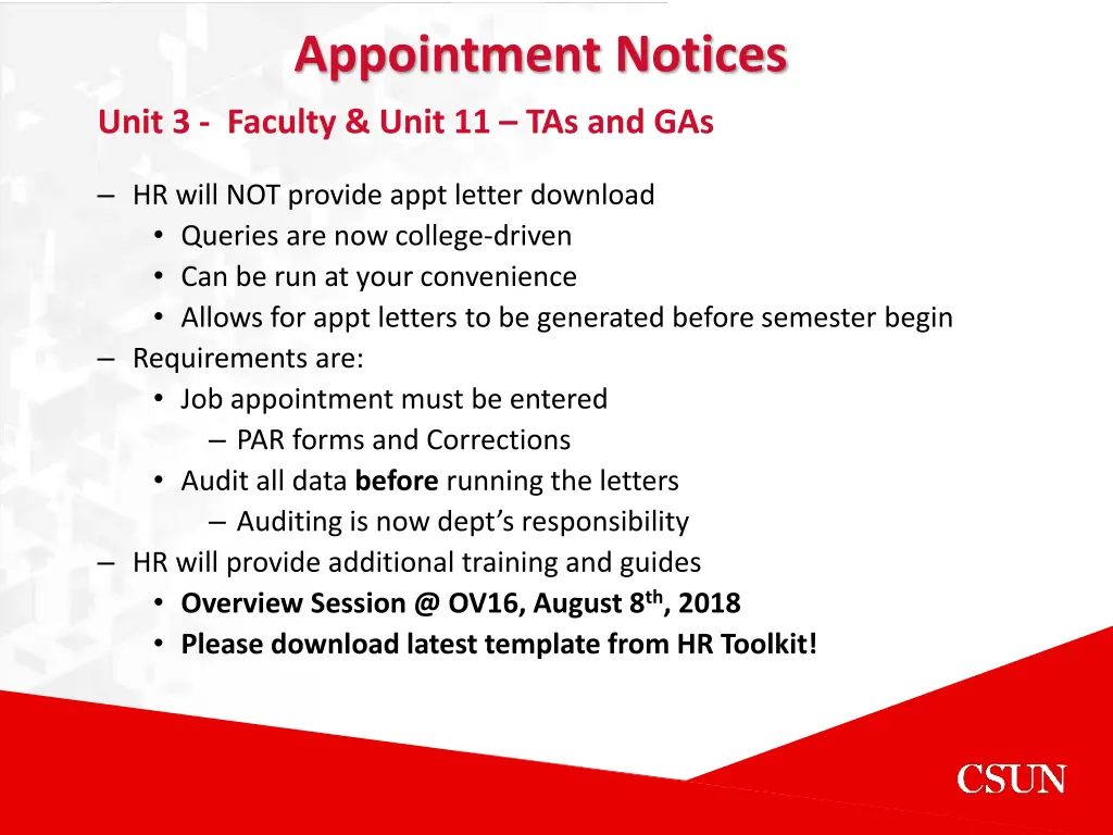 appointment notices