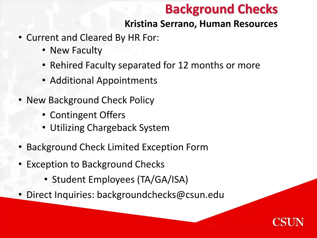 background checks kristina serrano human resources