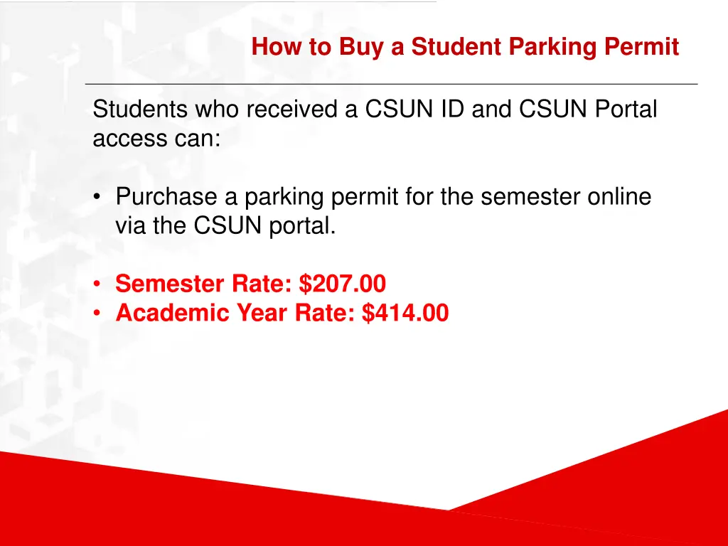 how to buy a student parking permit