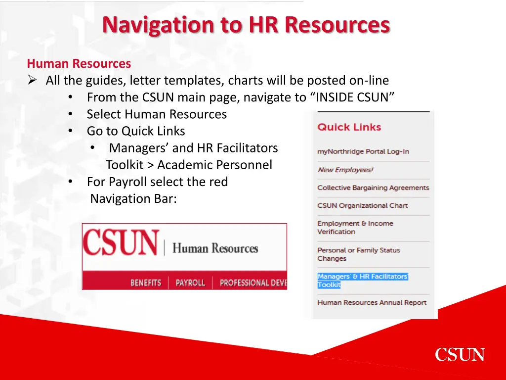 navigation to hr resources