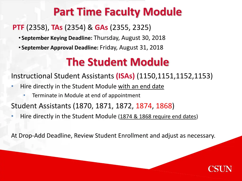 part time faculty module