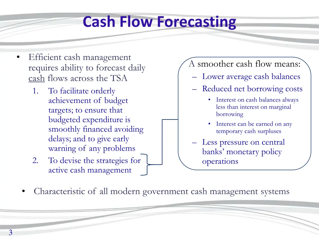 cash flow forecasting