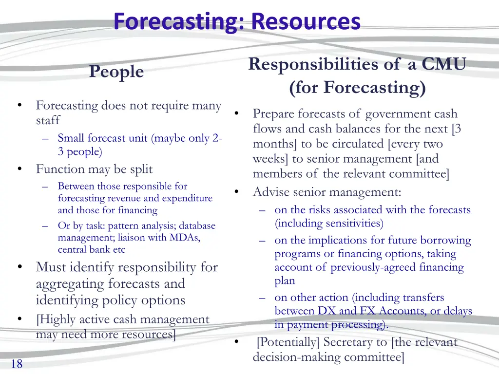 forecasting resources