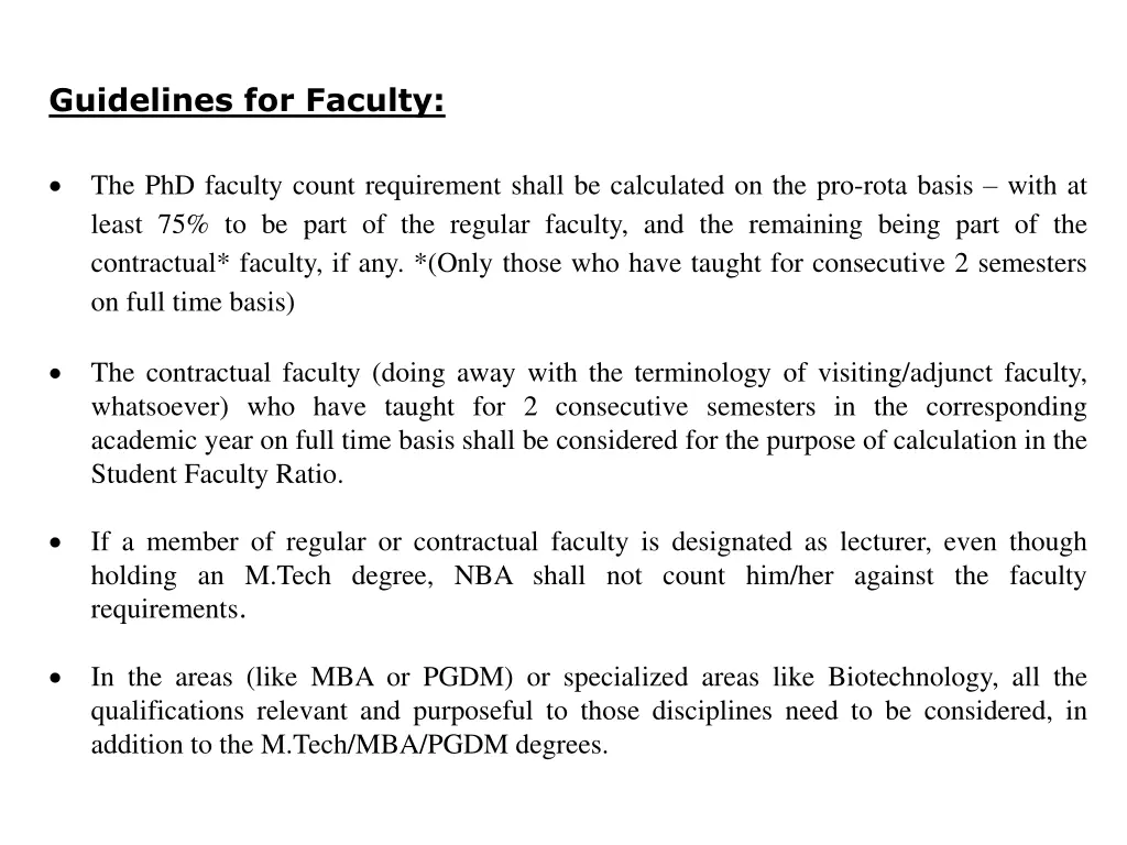 guidelines for faculty