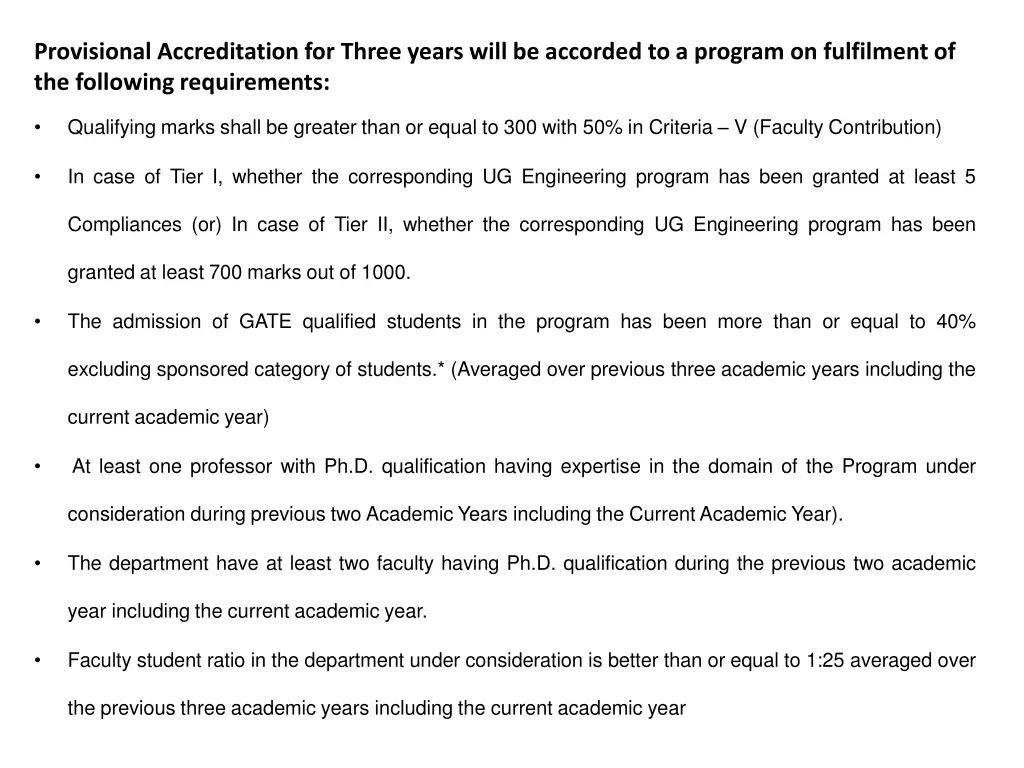 provisional accreditation for three years will 2