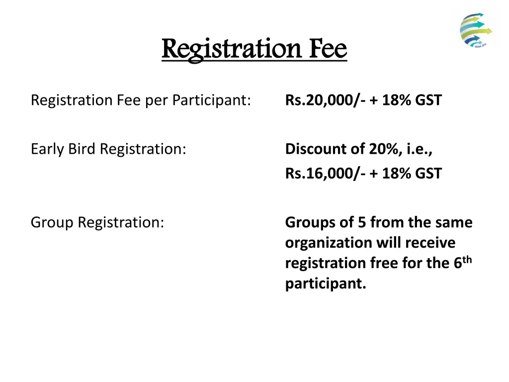 registration fee registration fee