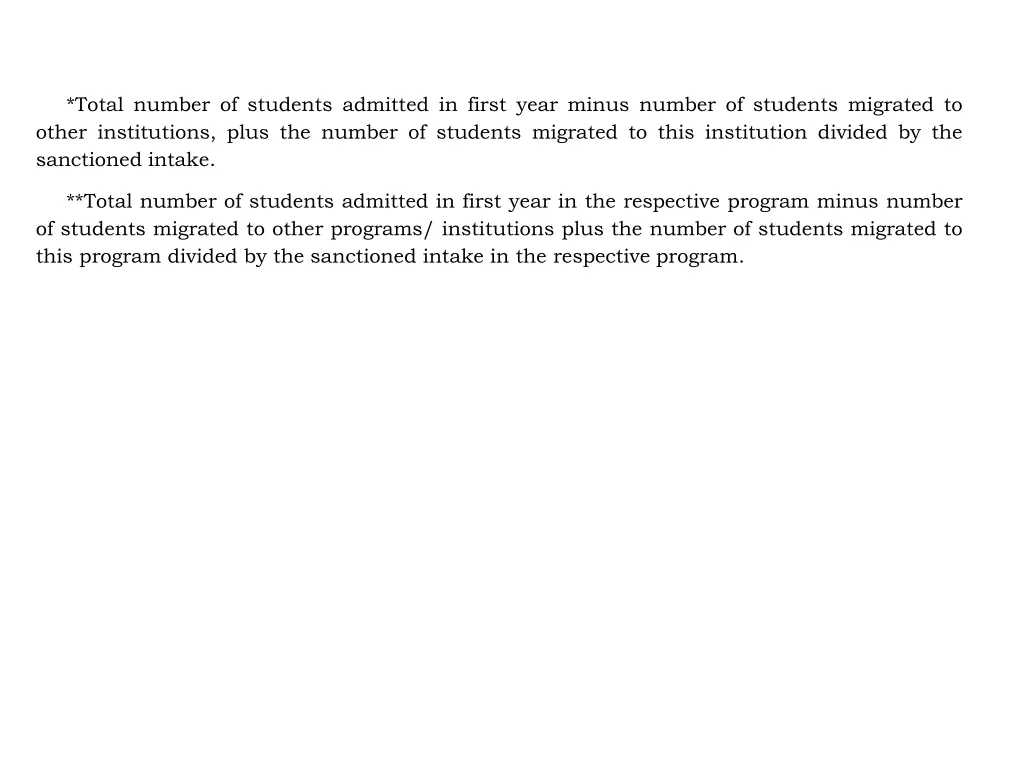 total number of students admitted in first year 1