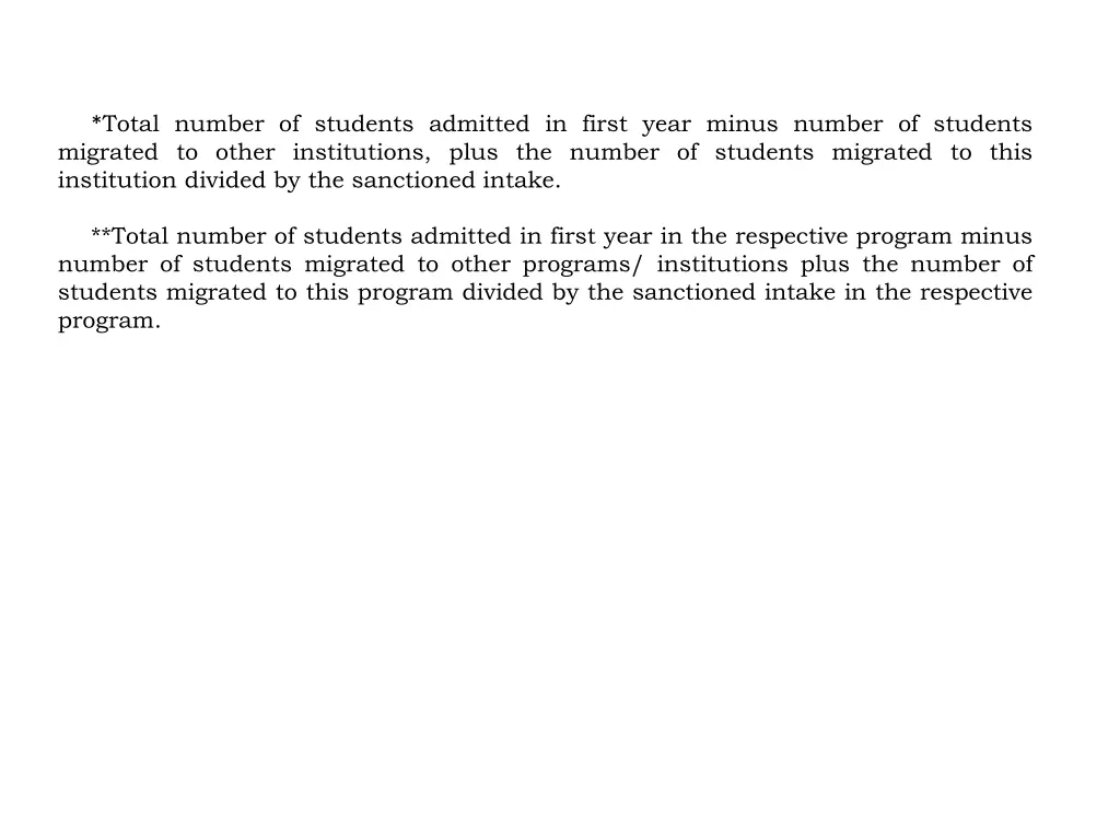 total number of students admitted in first year