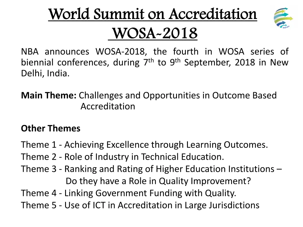 world summit on accreditation world summit