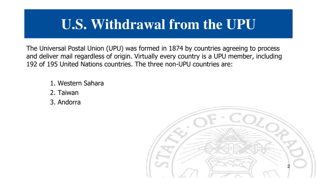 u s withdrawal from the upu