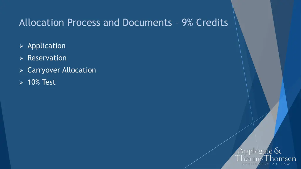 allocation process and documents 9 credits