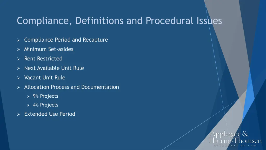 compliance definitions and procedural issues