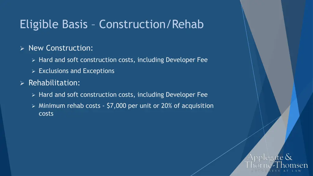 eligible basis construction rehab