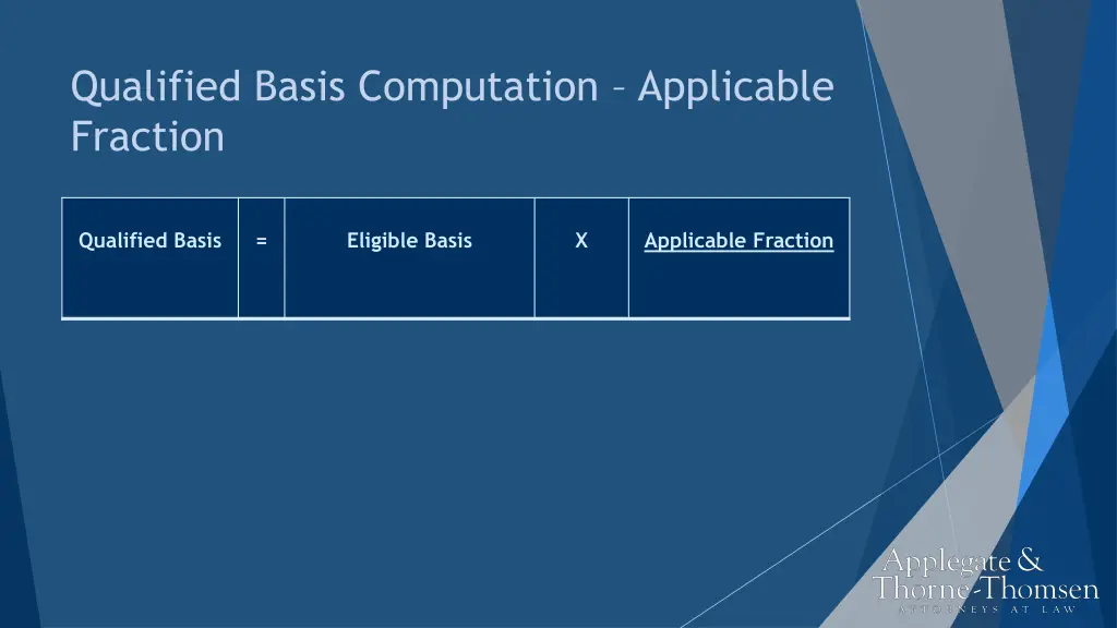 qualified basis computation applicable fraction