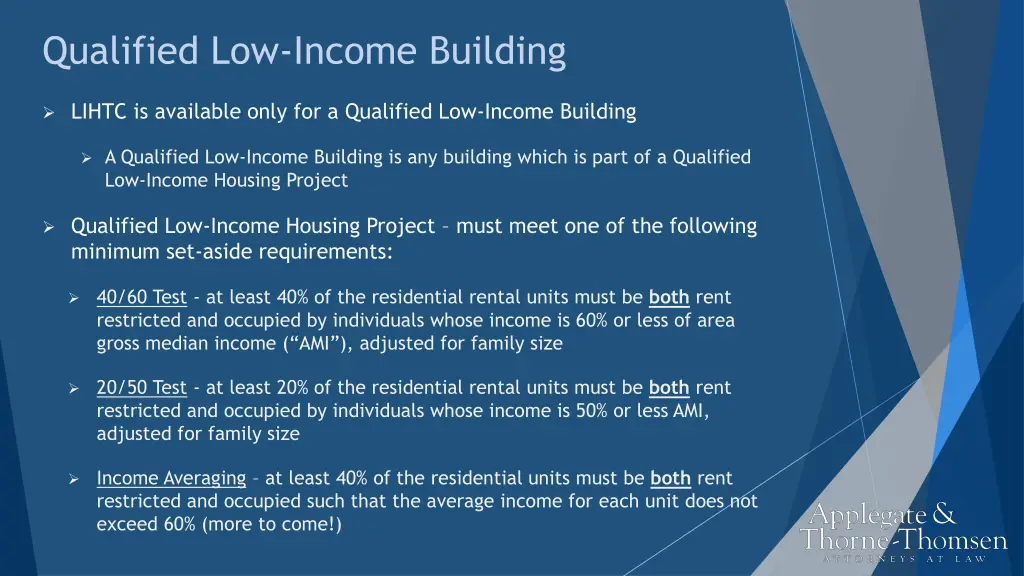 qualified low income building