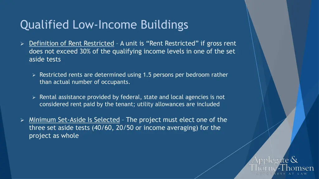 qualified low income buildings