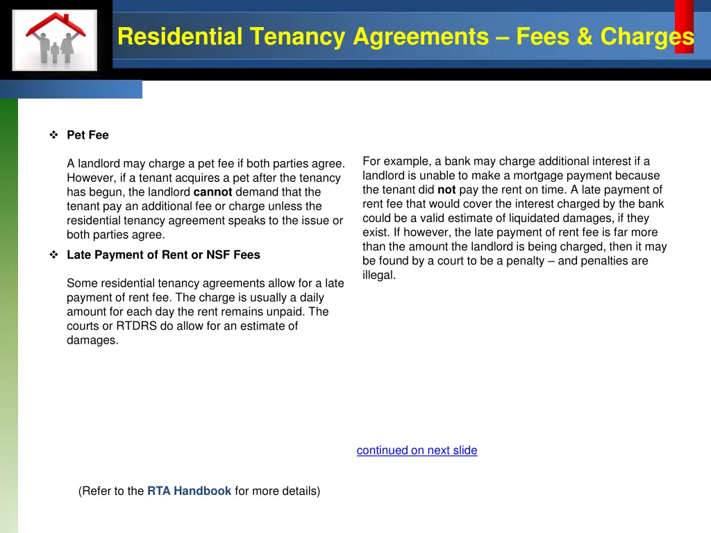 residential tenancy agreements fees charges 1