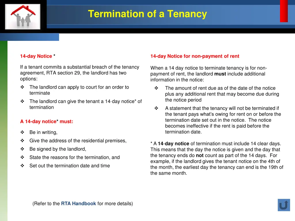 termination of a tenancy 4