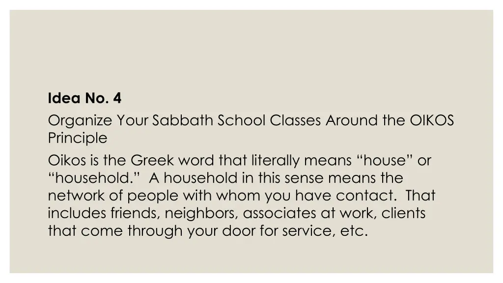 idea no 4 organize your sabbath school classes