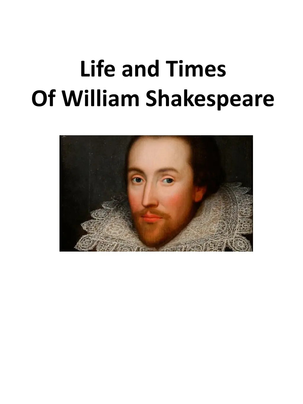 life and times of william shakespeare