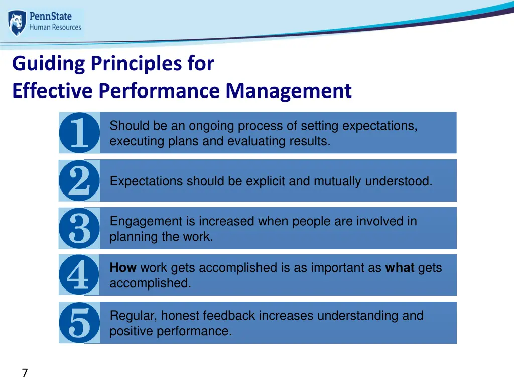 guiding principles for effective performance