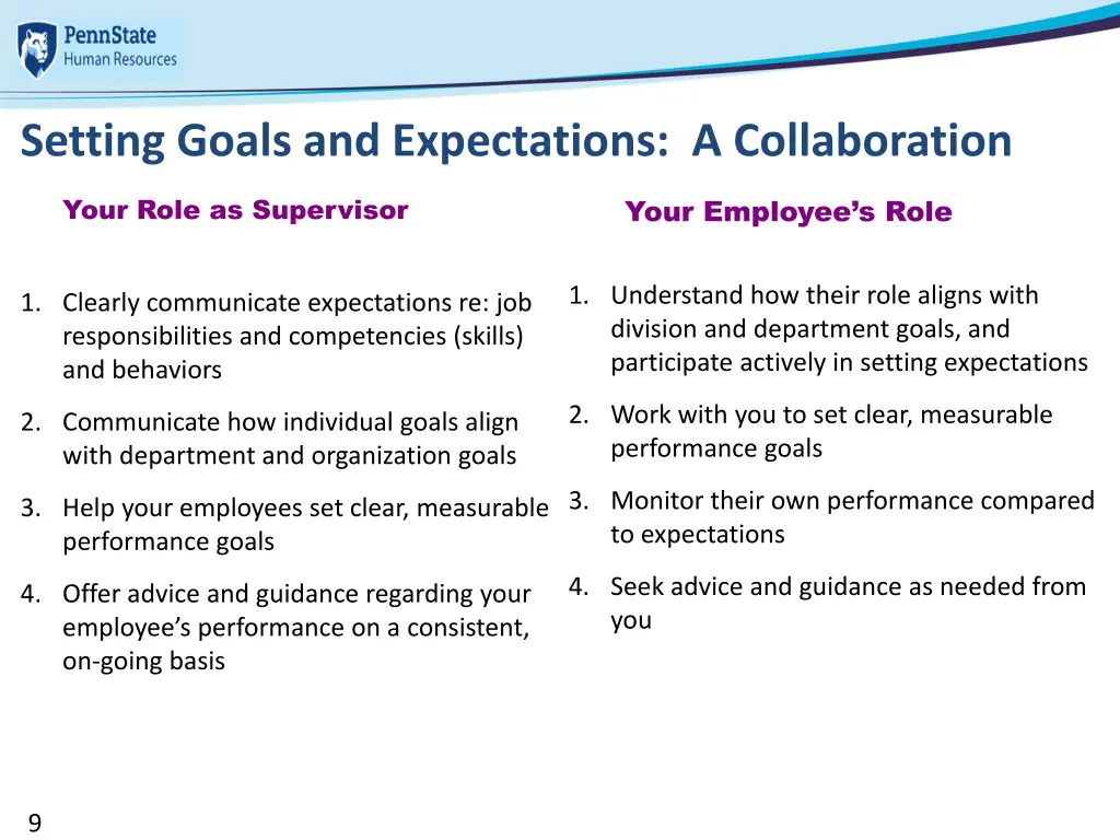 setting goals and expectations a collaboration