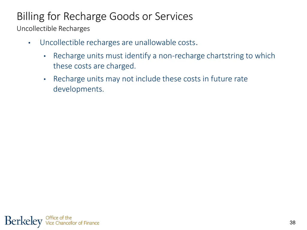 billing for recharge goods or services