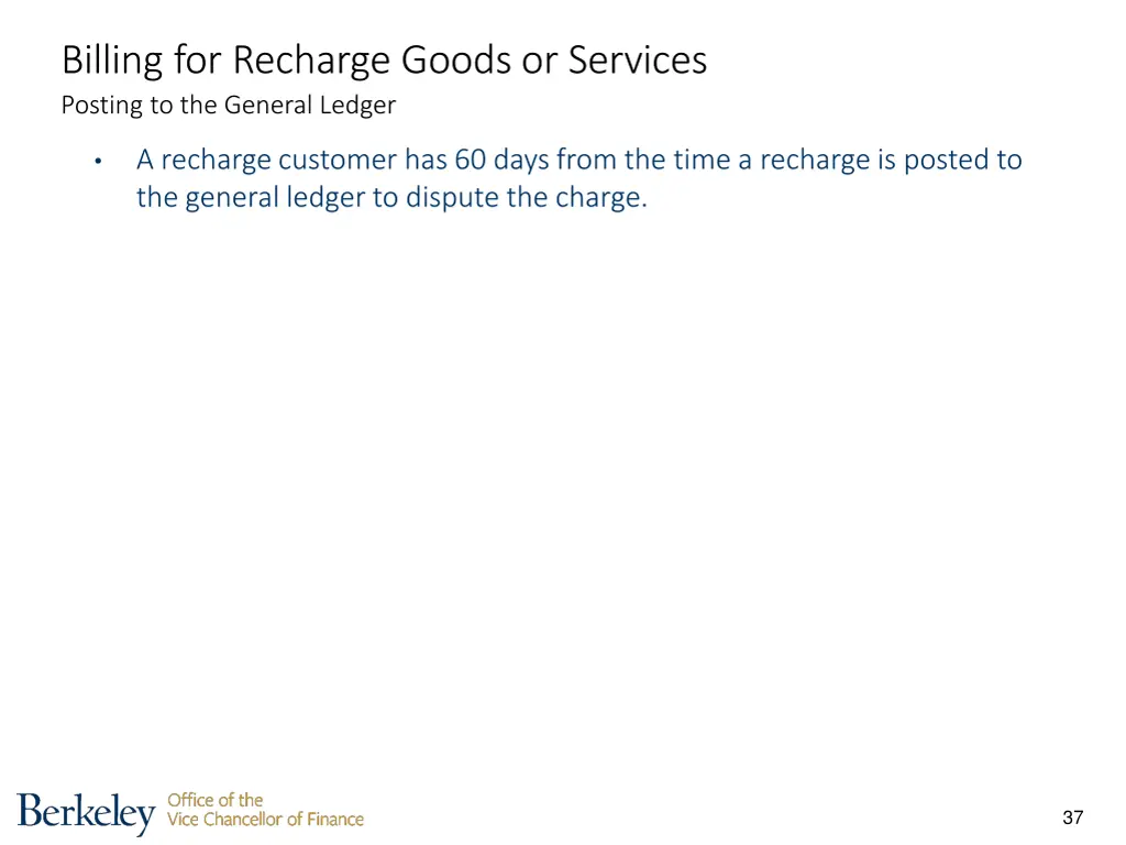 billing for recharge goods or services posting