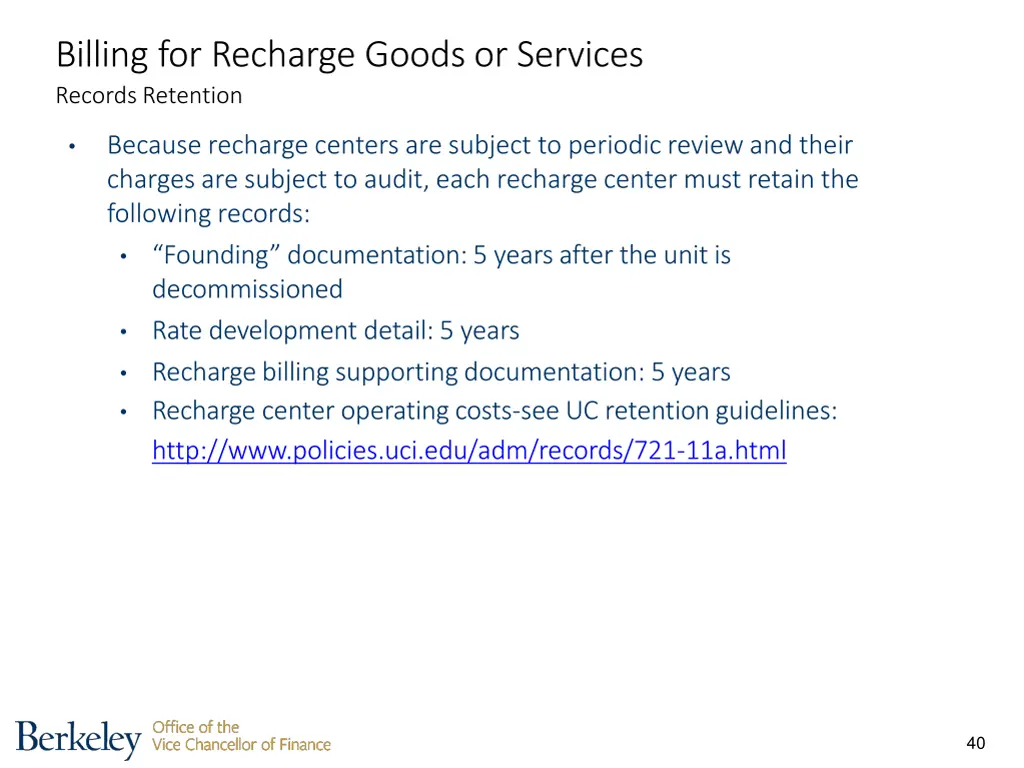 billing for recharge goods or services records