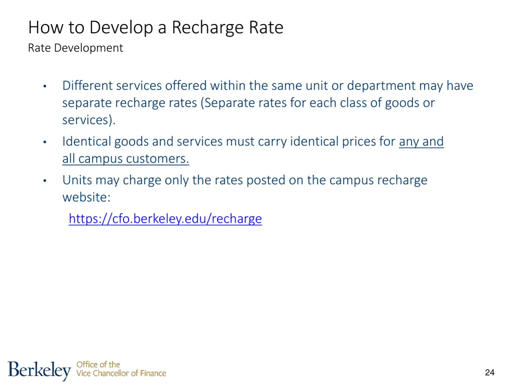 how to develop a recharge rate rate development