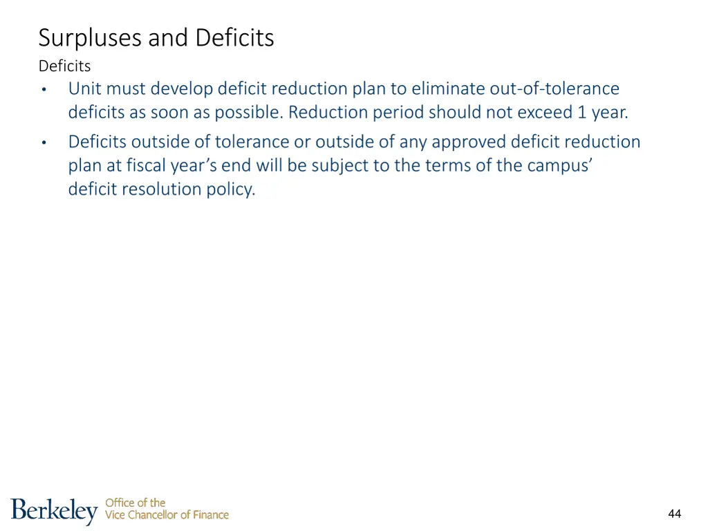 surpluses and deficits deficits unit must develop