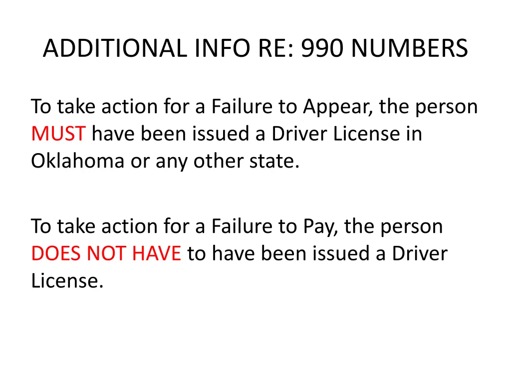 additional info re 990 numbers