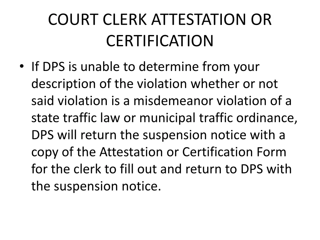 court clerk attestation or certification