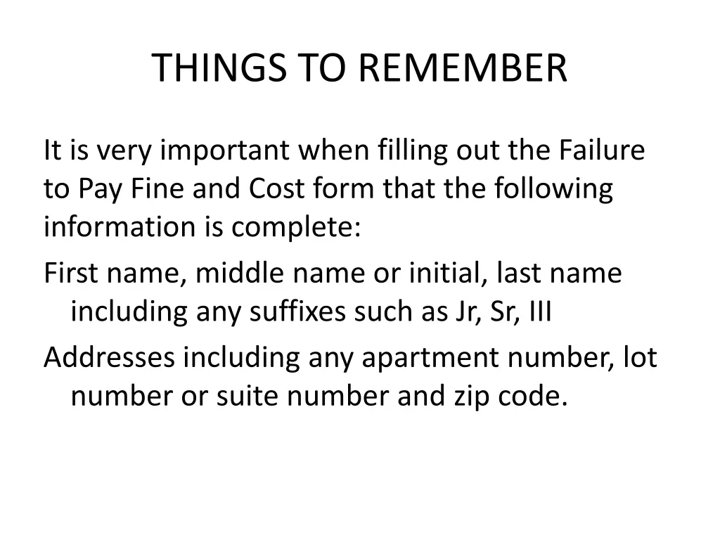 things to remember 1