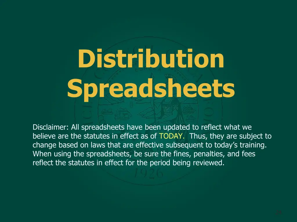 distribution spreadsheets