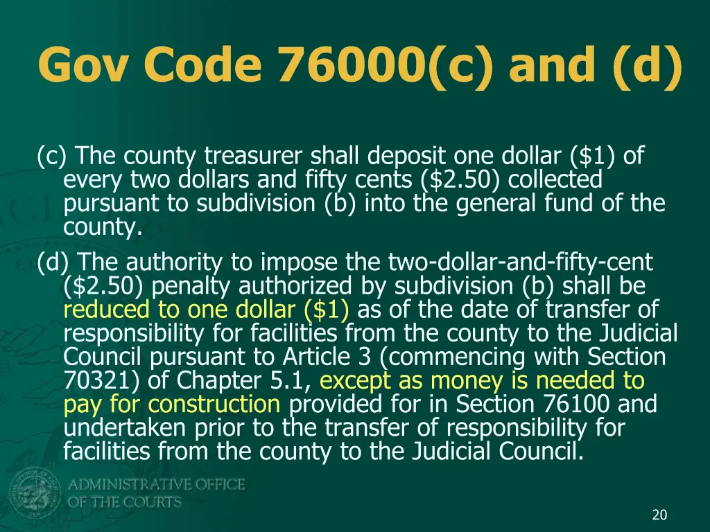 gov code 76000 c and d