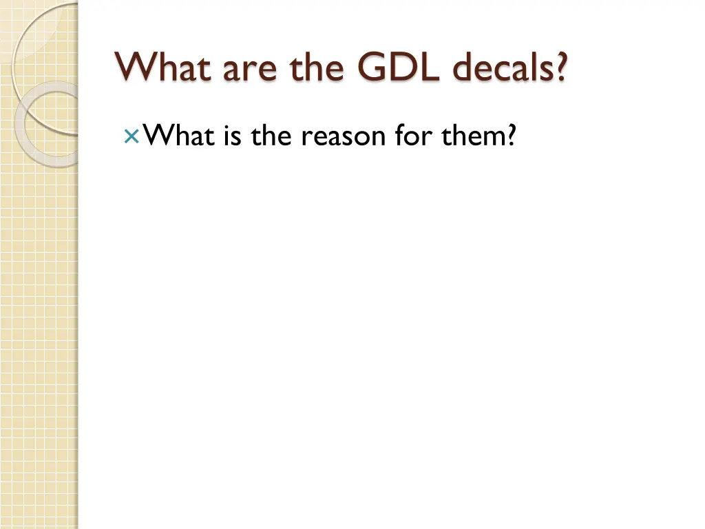 what are the gdl decals